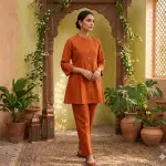 Pintex Co-ord Set - Rust Orange
