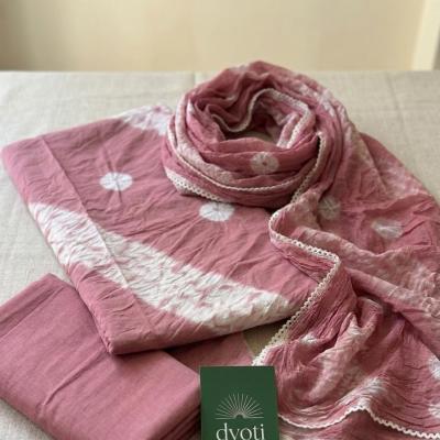 Needle TieAndDie Bhandani Coral Pink Suit
