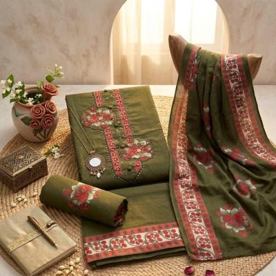 sequence work Printed bottom Cotton Suit